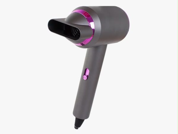 Uscător de păr VERK 800 W, ionizare, 3 trepte de temperatură, aer rece, LED, gri/roz