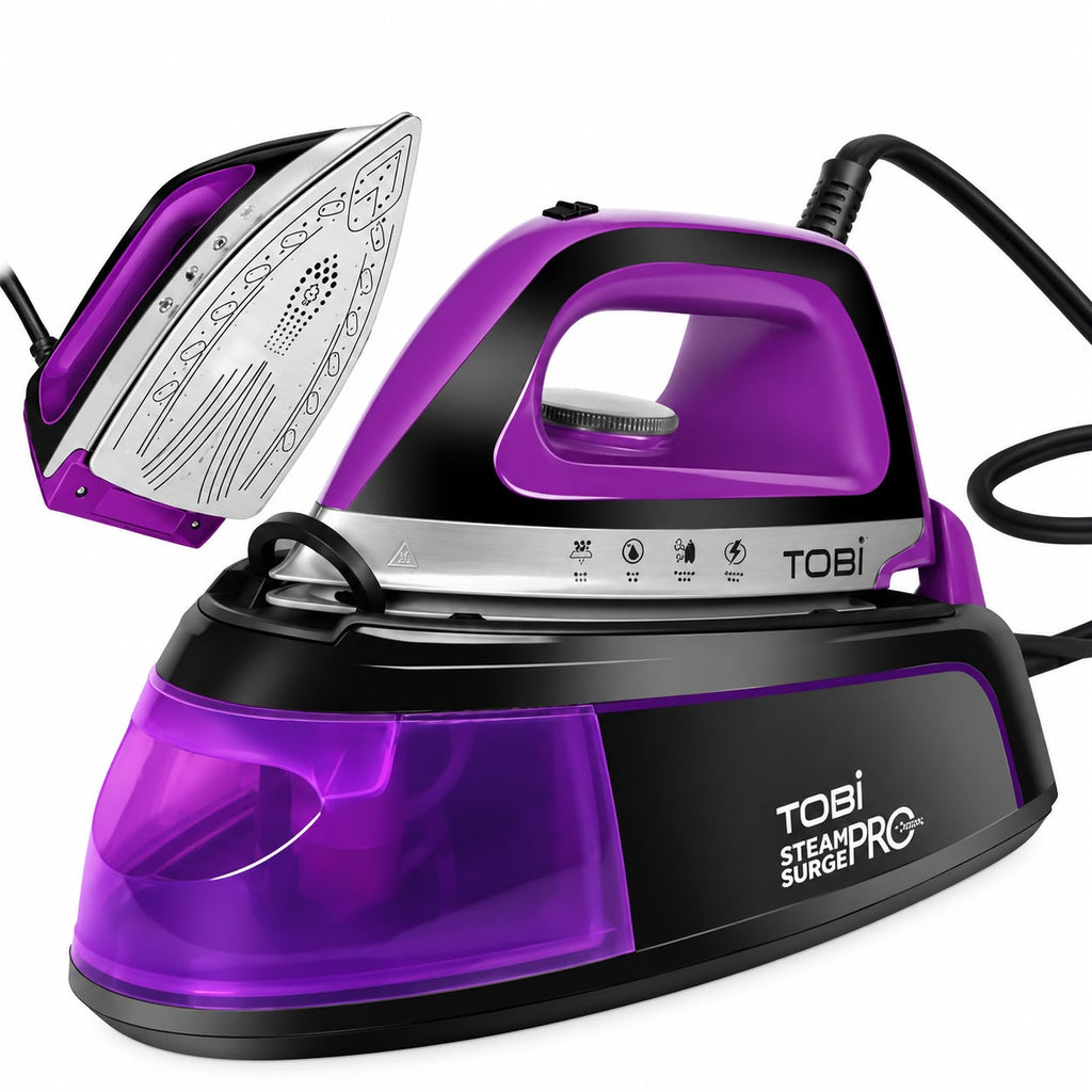 Stație de călcat cu abur Tobi SteamPro Superior, 2400 W, talpă ceramică, mov/negru