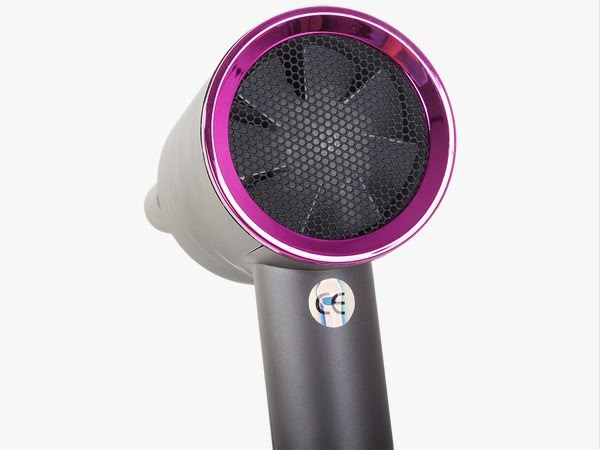 Uscător de păr VERK 800 W, ionizare, 3 trepte de temperatură, aer rece, LED, gri/roz