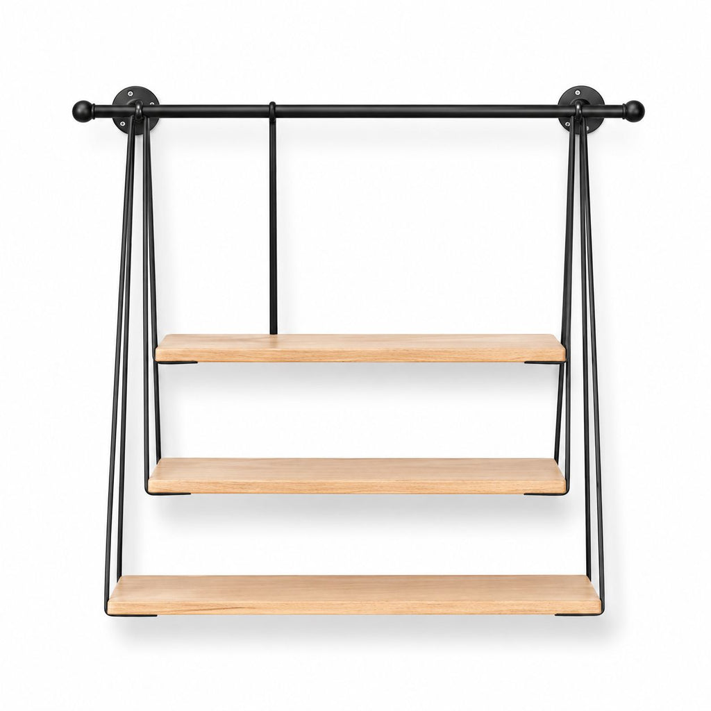 Raft Suspendat de Perete Stil industrial -metal-lemn 67,5x20x62cm