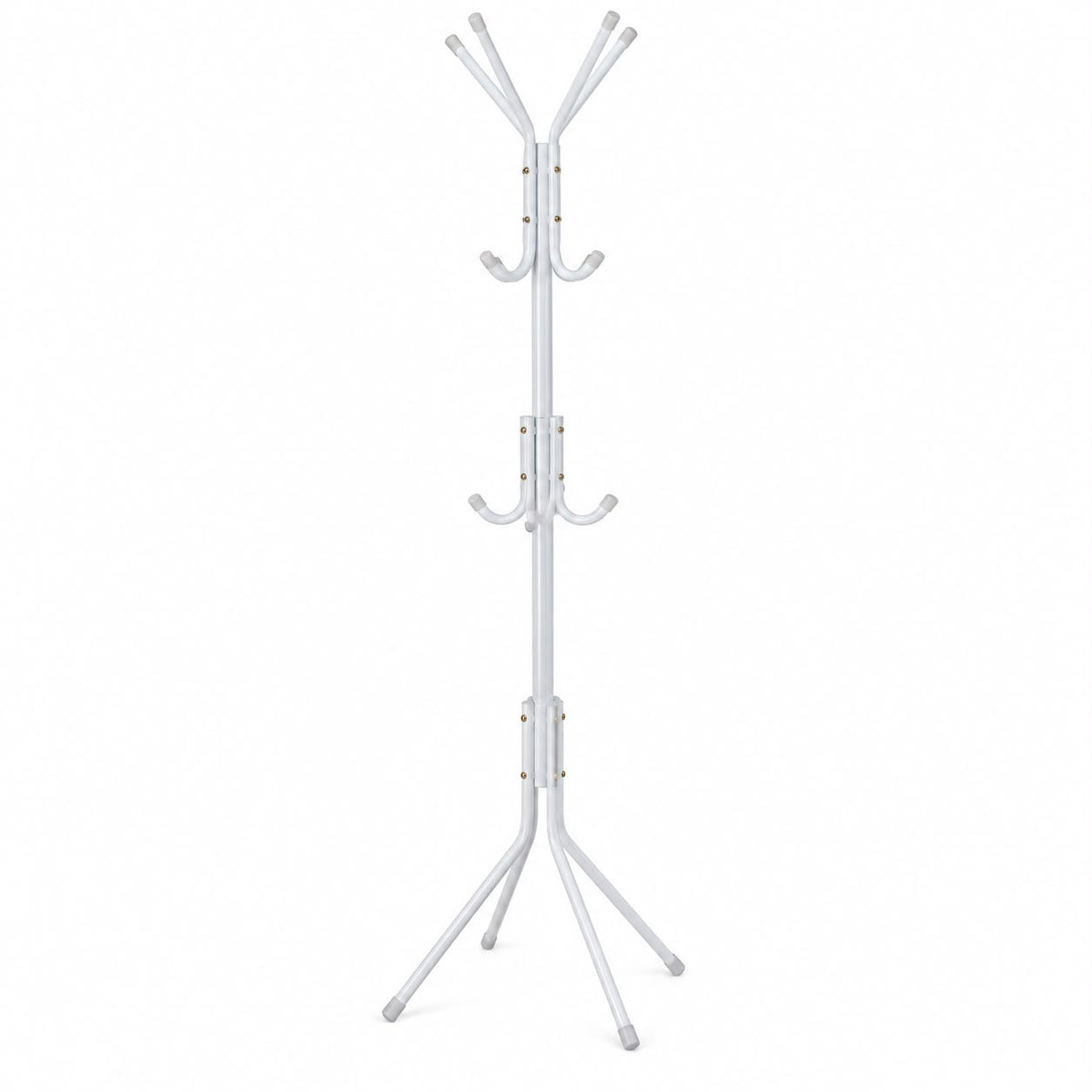 Cuier de podea metalic alb, 170 cm, 3 niveluri , 4 picioare , pentru hol ,dormitor sau birou