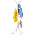Cuier de podea metalic alb, 170 cm, 3 niveluri , 4 picioare , pentru hol ,dormitor sau birou